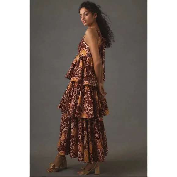 Anthropologie Atsu V-Neck Floral Tiered Maxi Dress NWT SZ 1X - Picture 7 of 16
